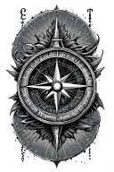 compass surrounded tattoo design idea