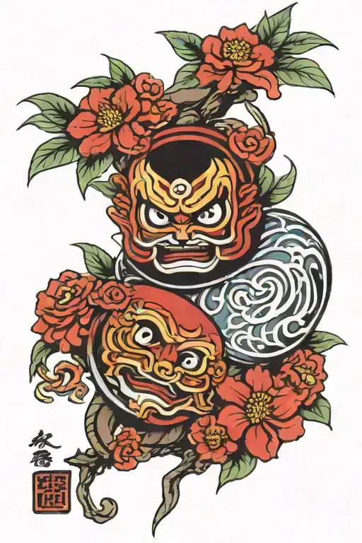 Daruma tattoo design idea