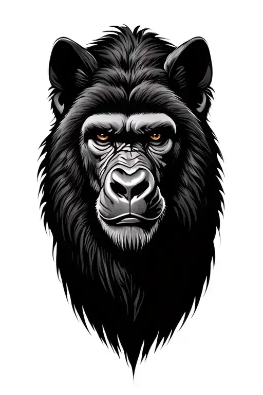 lion head gorilla head wolf head tattoo design idea