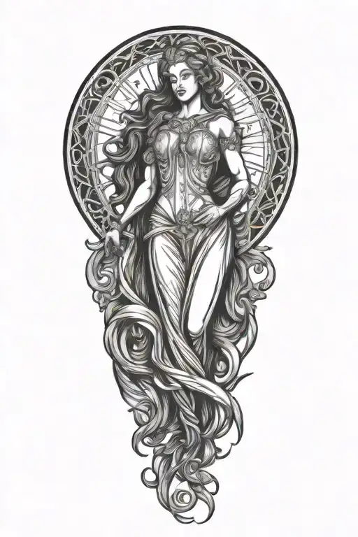 virgo zodiac sign tattoo design idea