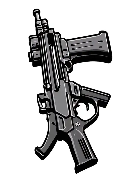 AK-47 assault rifle tattoo design idea