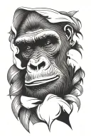 gorilla face tattoo design idea