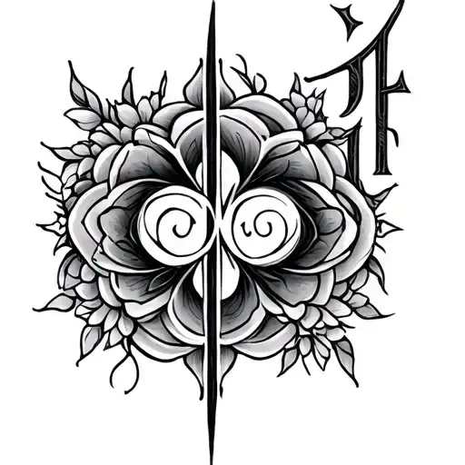 ambigram Erica and Jasha tattoo design idea