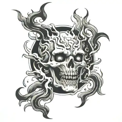 enduring suffering burning in hell tattoo design idea