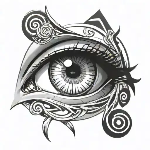 female rinnegan eye davinci style tattoo sketch tattoo design idea