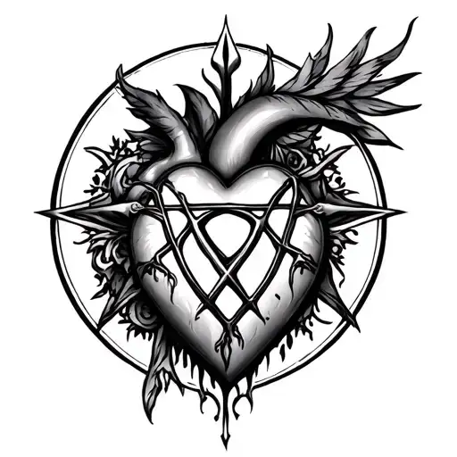 Heartagram tattoo design idea
