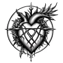 Heartagram tattoo design idea