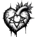 Heartagram tattoo design idea