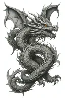 Wood Dragon tattoo design idea