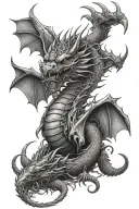 Wood Dragon tattoo design idea