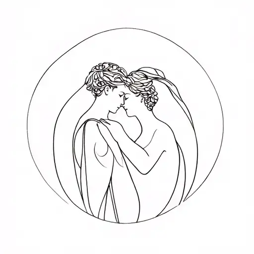 orpheus and eurydice tattoo design idea
