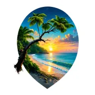 costa rica guanacaste tree branch and sunset beach tattoo design idea