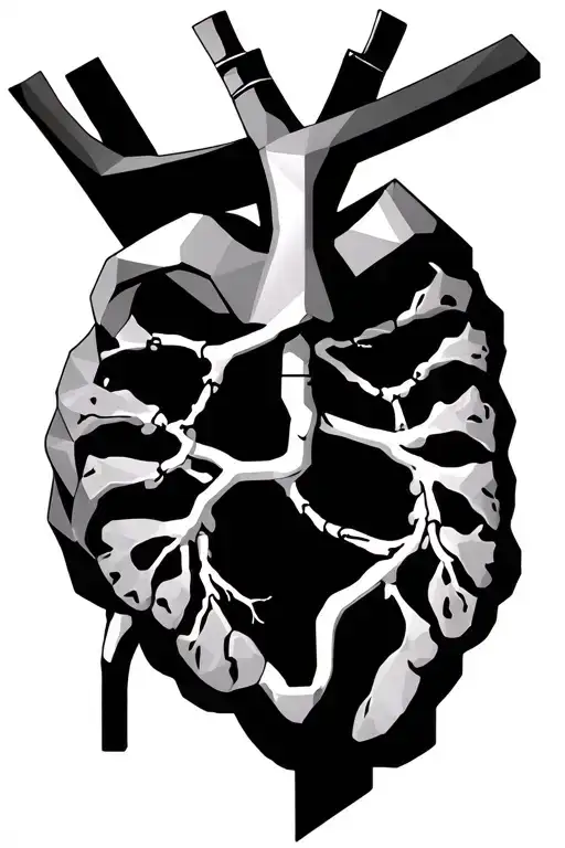 human organs in geometrical design incorporating elements tattoo design idea