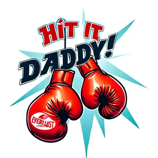 "Hit it DADDY!" "Hit it DADDY!" red everlast boxing gloves hanging tattoo design idea