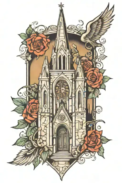glthic cathedral  tattoo design idea