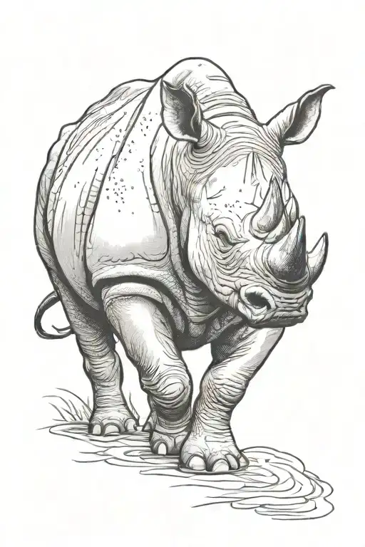 rhinoceros tattoo design idea