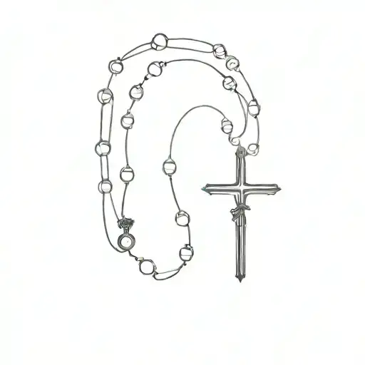 cross rosary tattoo design idea