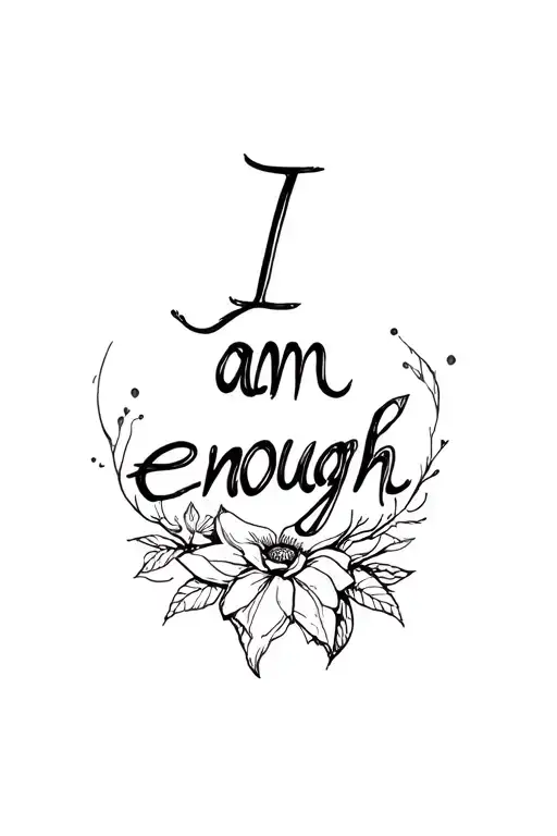 i am enough tattoo design idea