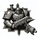 brotherhood of steel and warhammer 40k tattoo design idea