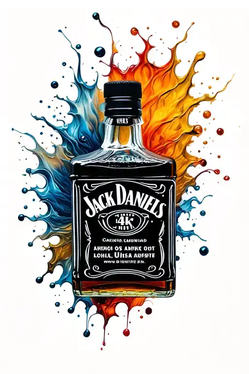 Jack Daniels bottle tattoo design idea