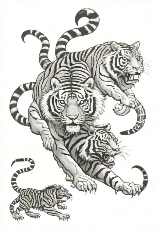 tiger and lion and scorpion tattoo tattoo design idea