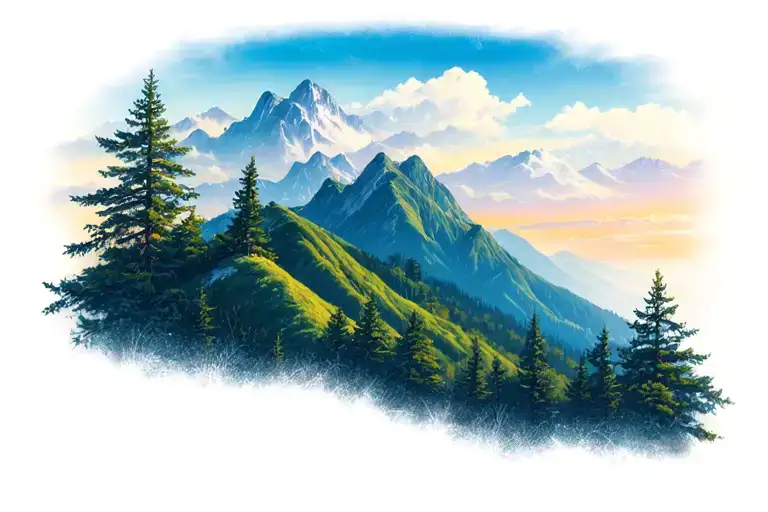 Blue Ridge Mountains tattoo design idea