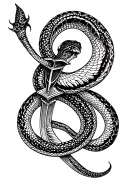 Snake dagger tattoo design idea