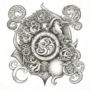seven deadly sins symbol merging tattoo design idea