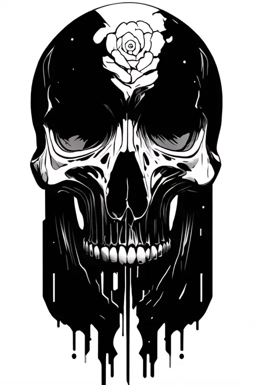 biometric skull adorned tattoo design idea
