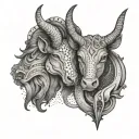 virgo and taurus zodiac sign tattoo design idea