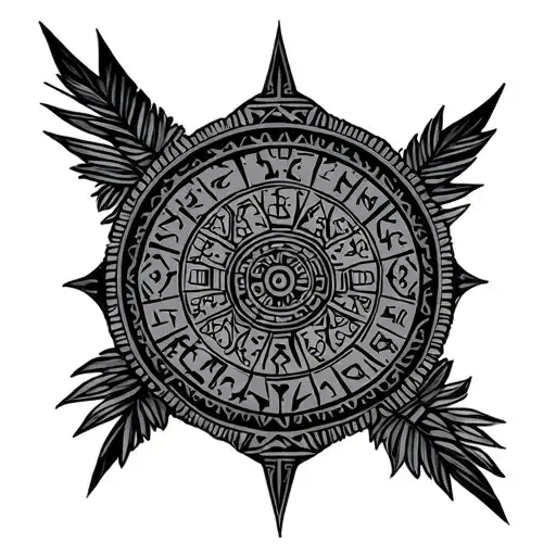 Aztec calendar tattoo design idea