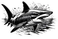 Motionless mako shark from the side view tattoo design idea