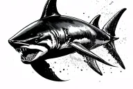 Motionless mako shark from the side view tattoo design idea