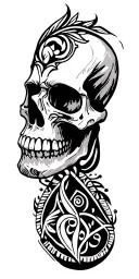skull and OCD awareness symbols and elements tattoo design idea