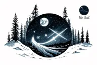 Big dipper Northern lights tattoo design idea