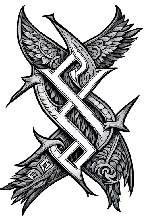 norway runes engraved tattoo design idea