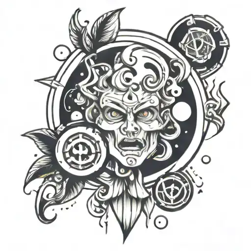 A creative tattoo design incorporating psychology symbols and sensitivity elements tattoo design idea
