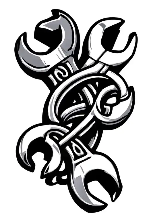 in memory of tattoo for my dad with wrenches the Celtic symbol for strength or family with room to write on the wrenches tattoo design idea