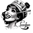 dentist pinup girl tattoo design idea