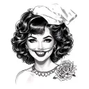 dentist pinup girl tattoo design idea