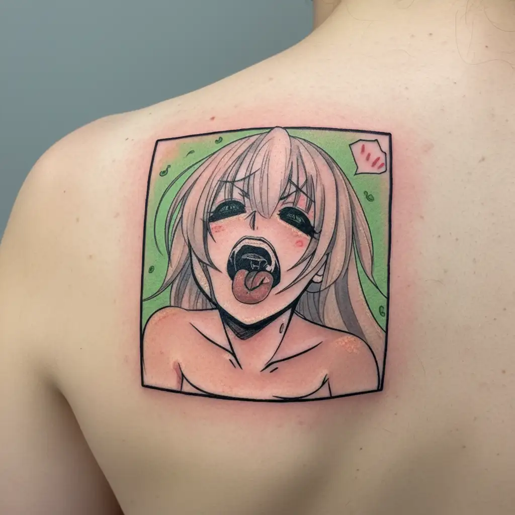 ahegao tattoo design idea