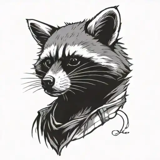 raccoon  punk tattoo design idea