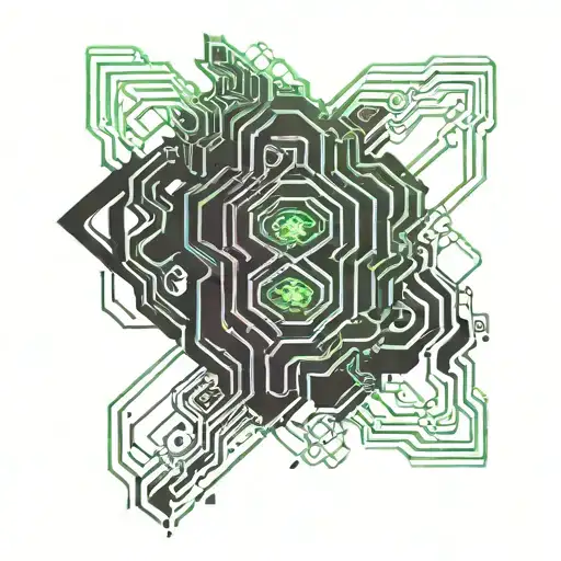 Create an image of cybersiglism tattoo for hand like bracelet tattoo design idea