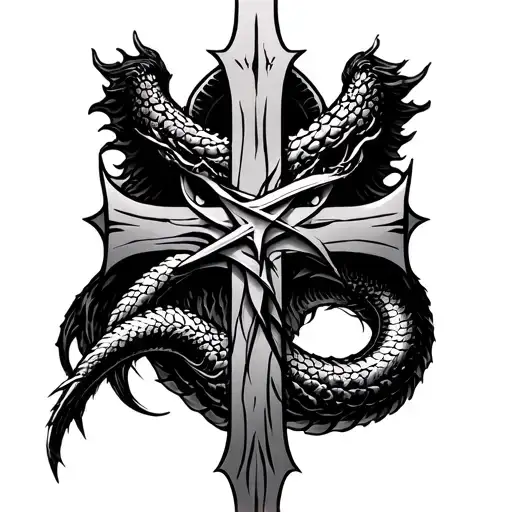 leviathan cross tattoo tattoo design idea