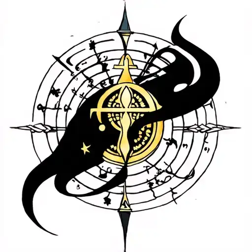 aquarius zodiac sign tattoo design idea