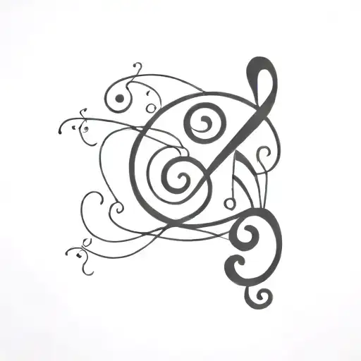 bass clef intertwined tattoo design idea