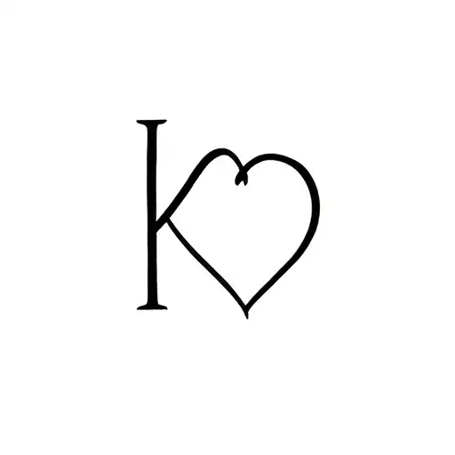 initial infinite heart k and minimalist tattoo tattoo design idea