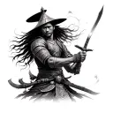 Vietnamese warrior wielding tattoo design idea