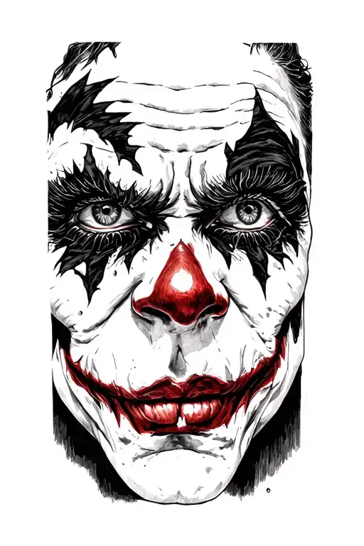 jokers eyes close tattoo design idea