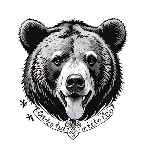 American traditional style black bear; feminine tattoo design idea